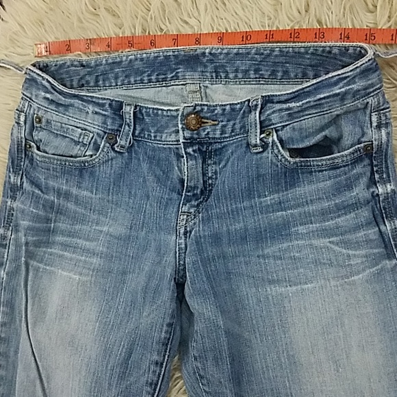 Distressed Torn Express Blue Jeans - Picture 3 of 4
